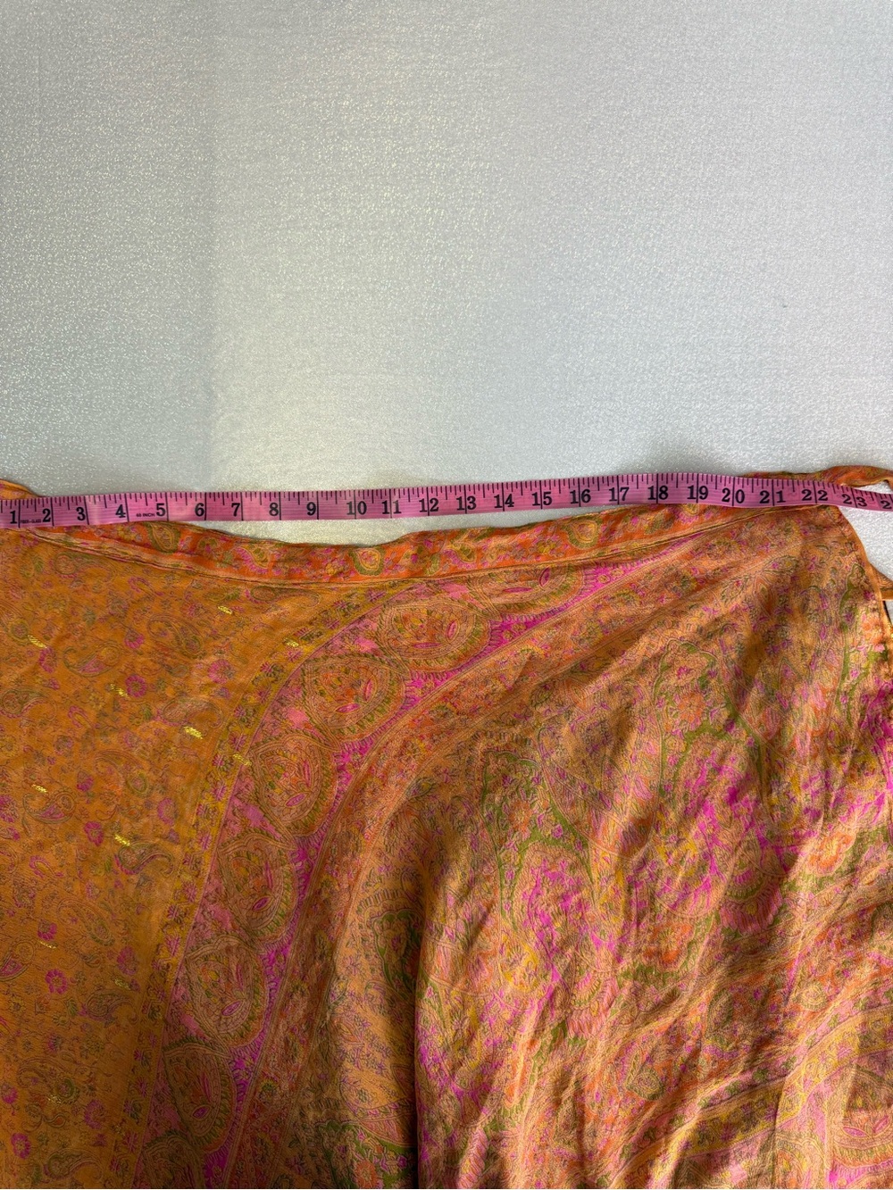 Silk skirt tie up paisley shiny goldBohemian Orange Floral Wrap Skirt - Picture 11 of 14